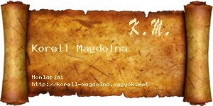 Korell Magdolna névjegykártya